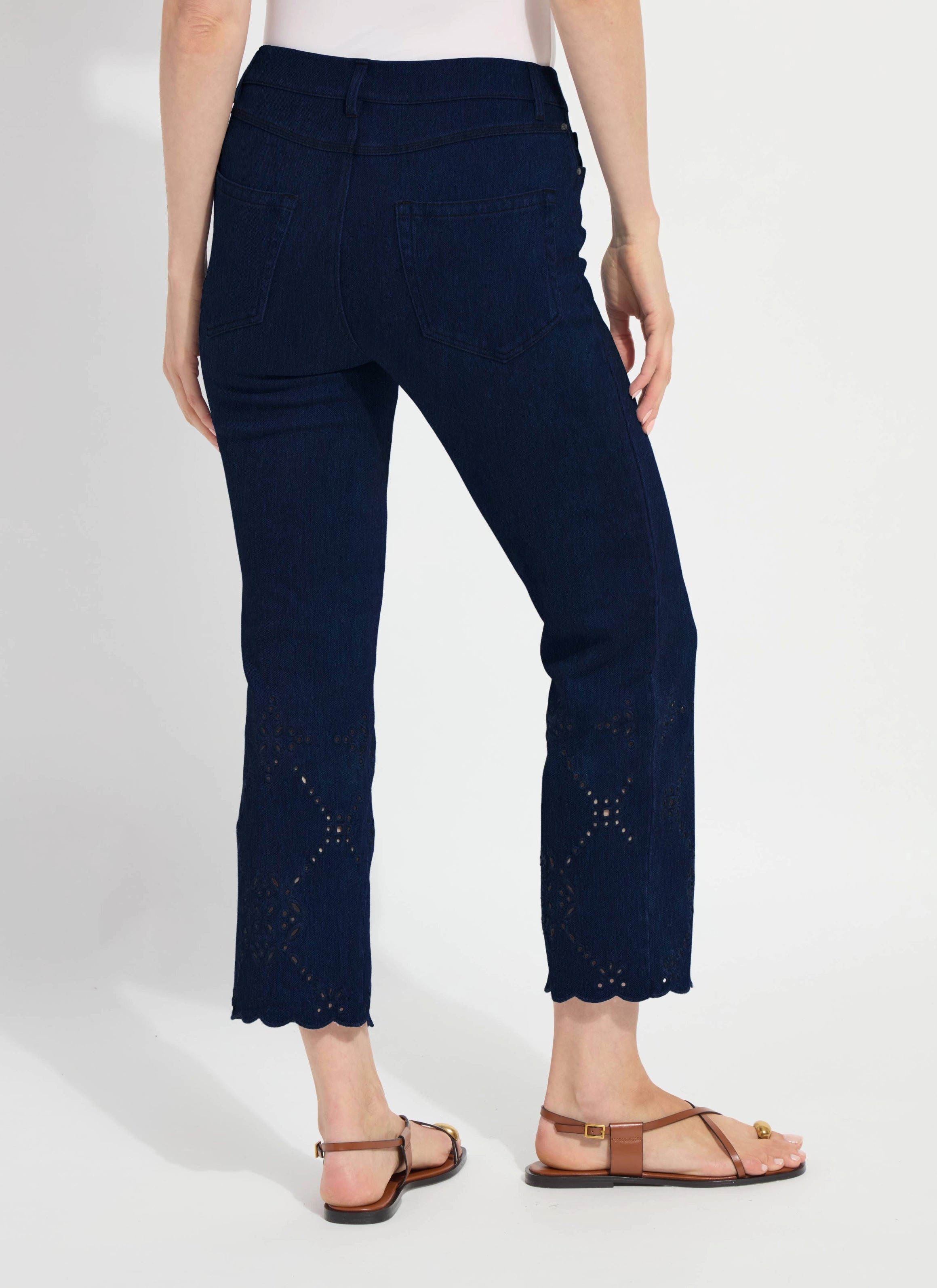 Billie Eyelet Straight Denim (26" Inseam)