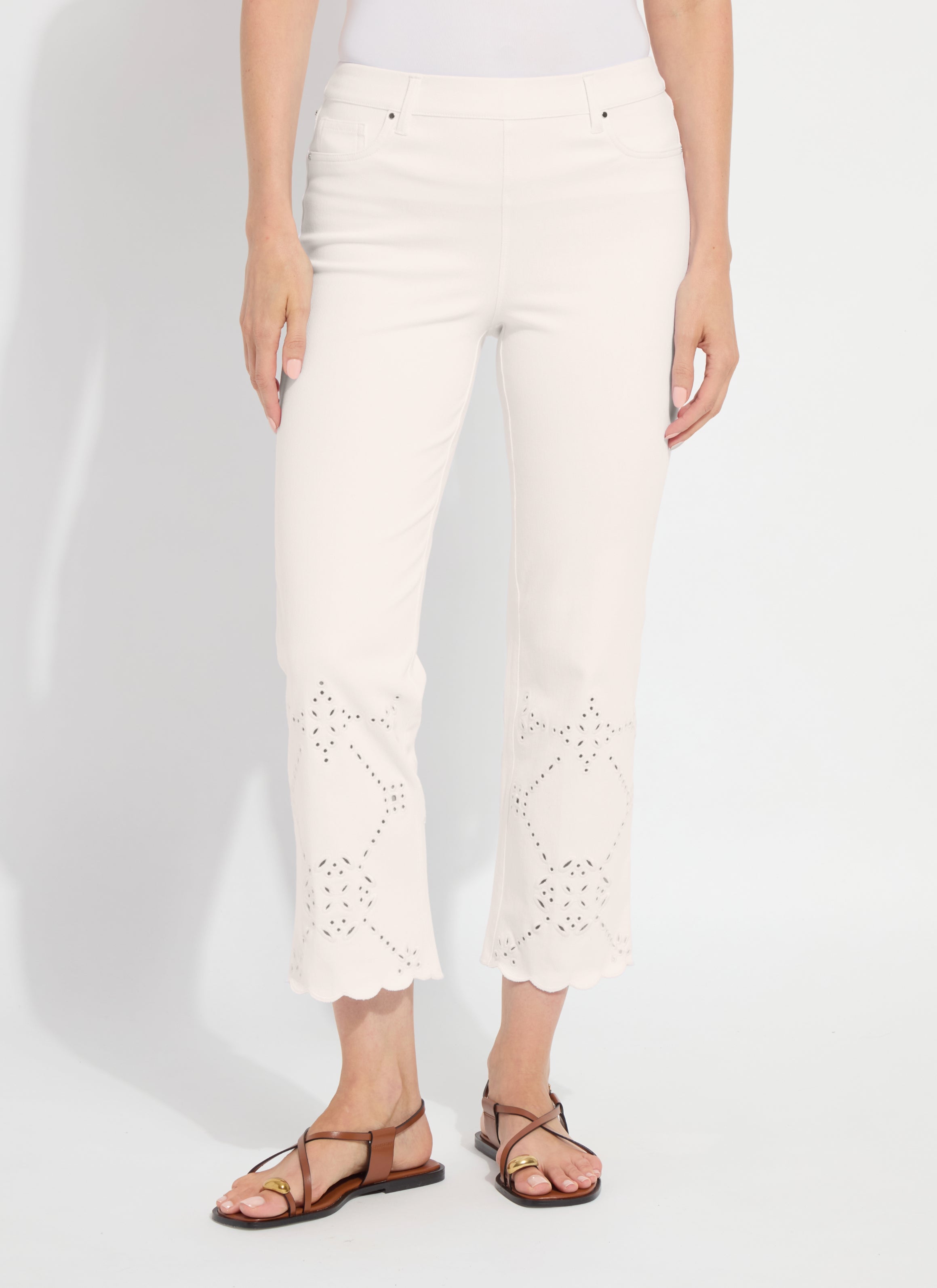 Billie Eyelet Straight Denim (26" Inseam)