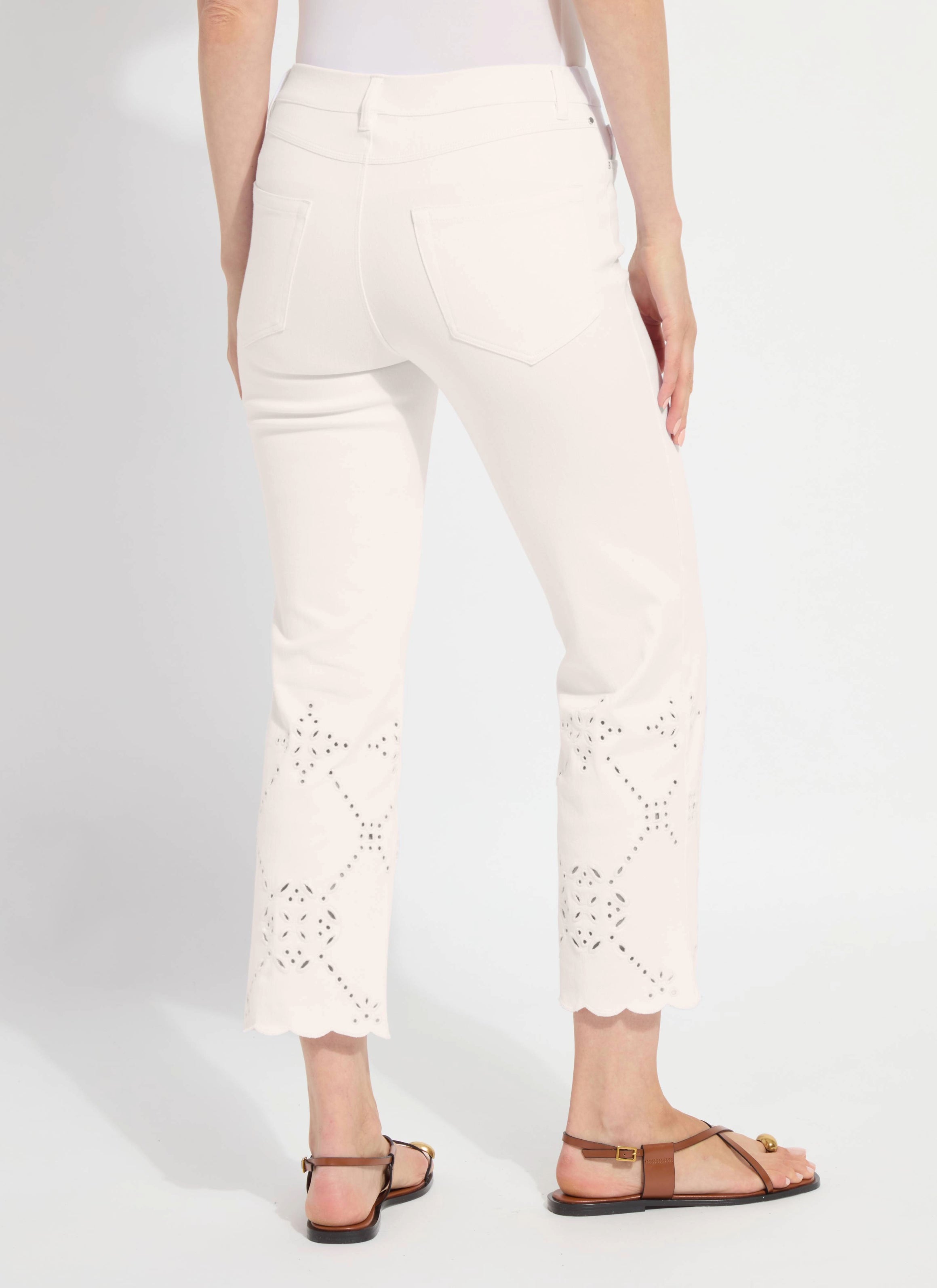 Billie Eyelet Straight Denim (26" Inseam)