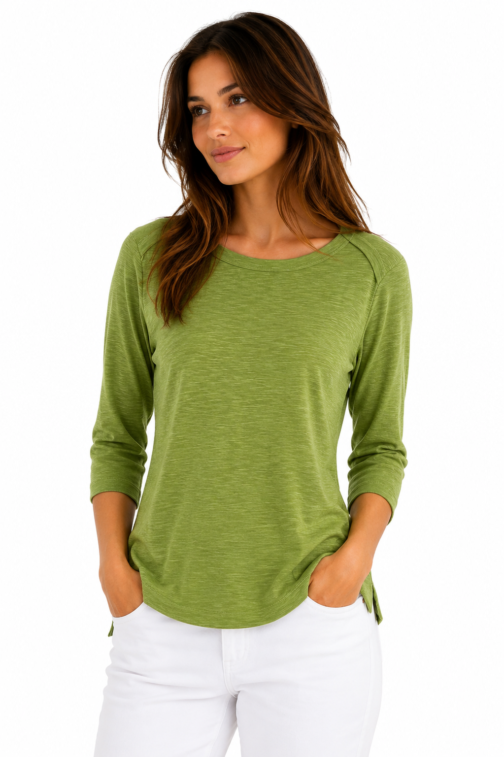 3/4 Slub Boatneck Top