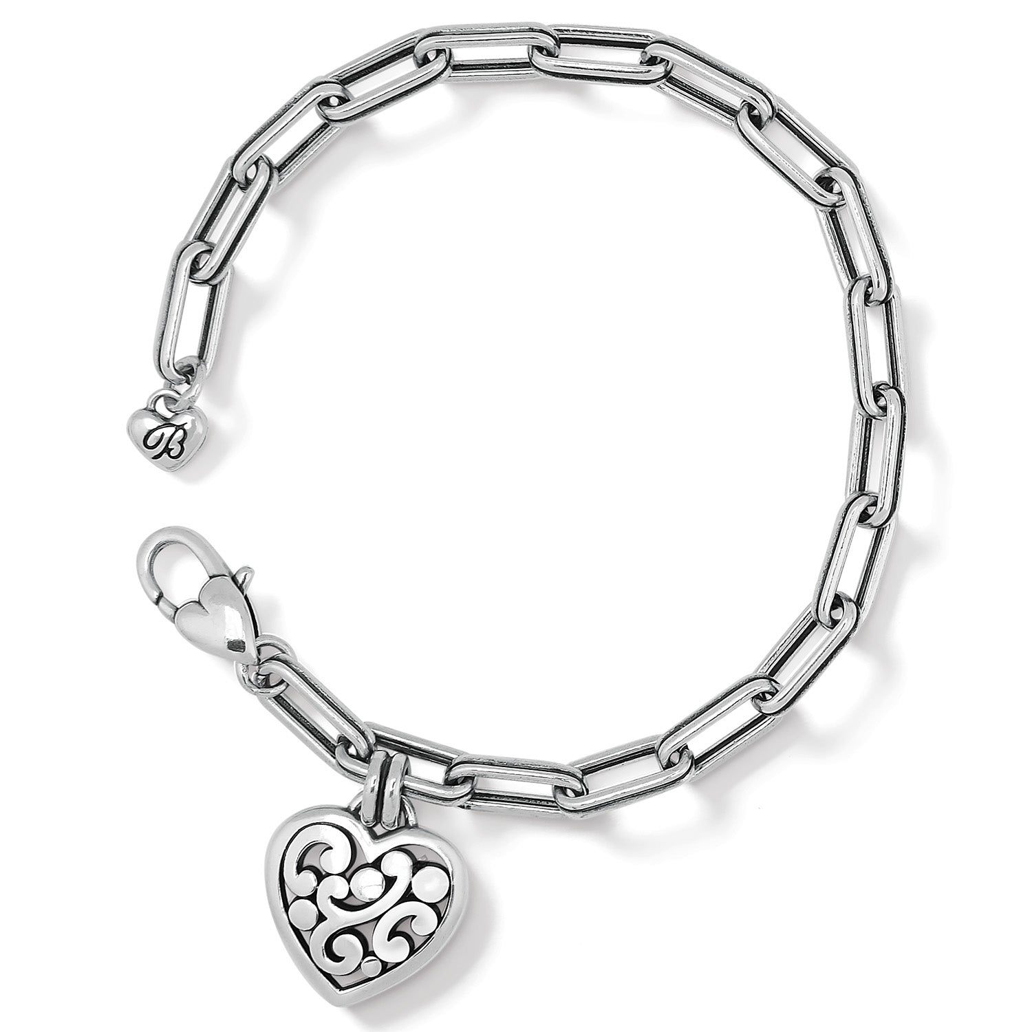 Front image of Brighton heart link bracelet.