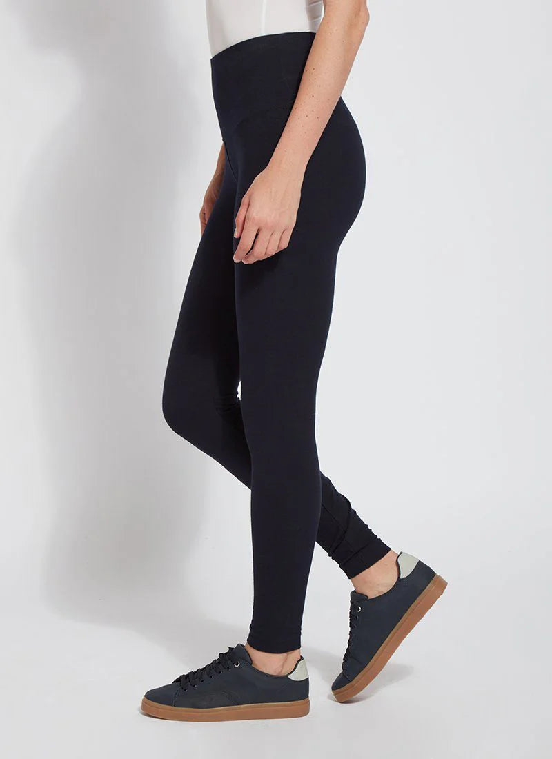 Side image of Lysse pull on cotton leggings.