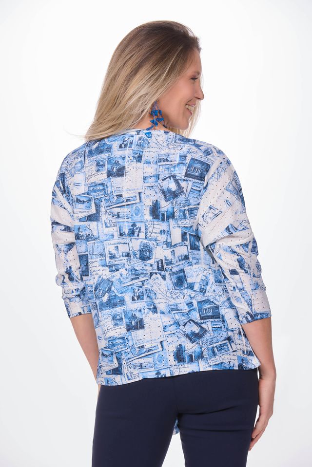 3/4 Sleeve Tie Front Top