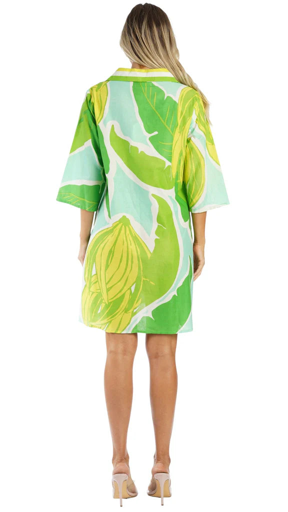 Cotton Collar Print Dress