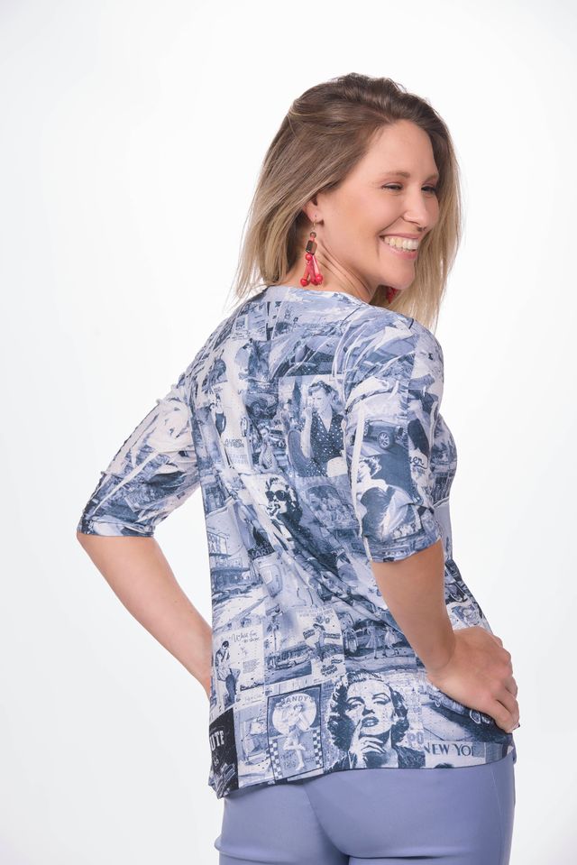 3/4 Sleeve Black/White Sweet 60 Top