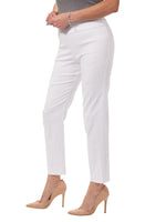 Side image of Krazy Larry white pants. Ankle Pants in white. 