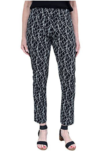 Front image of Krazy Larry pull on black shattered pants.