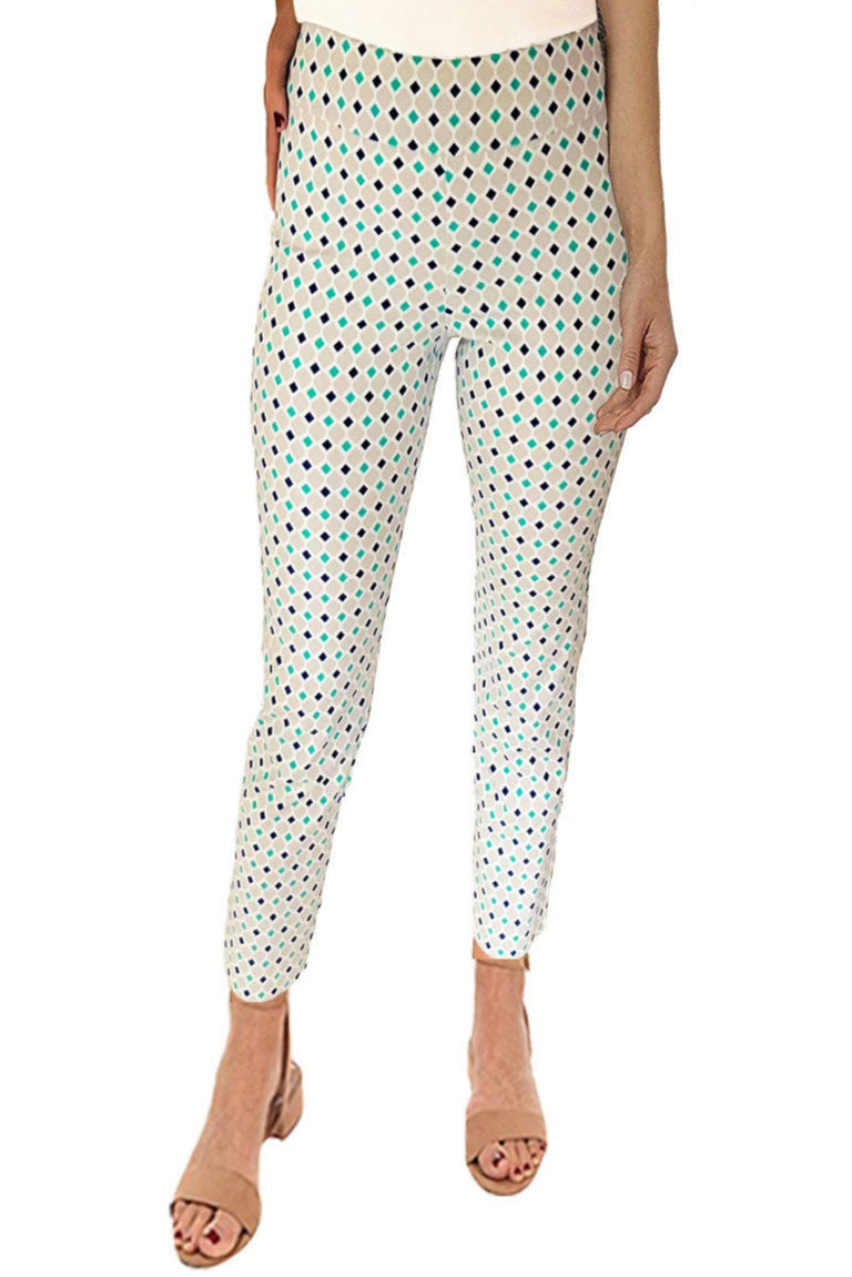 Front image of Krazy Larry sea diamond pull on pants.