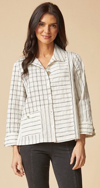 3/4 Mixed Stripe Daphne Shirt