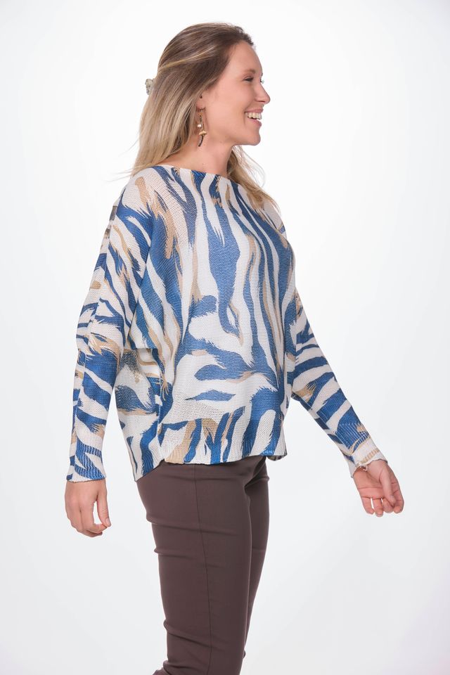 Zebra Batwing Sweater