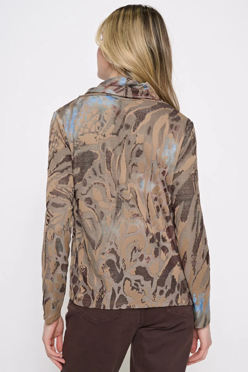 Long Sleeve Draped Neck Top
