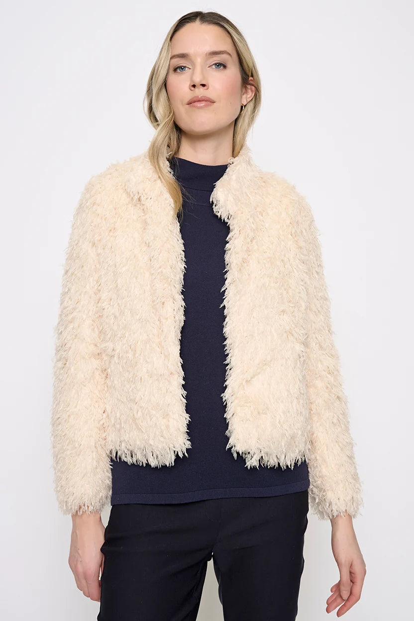 Faux Feather Short Jacket