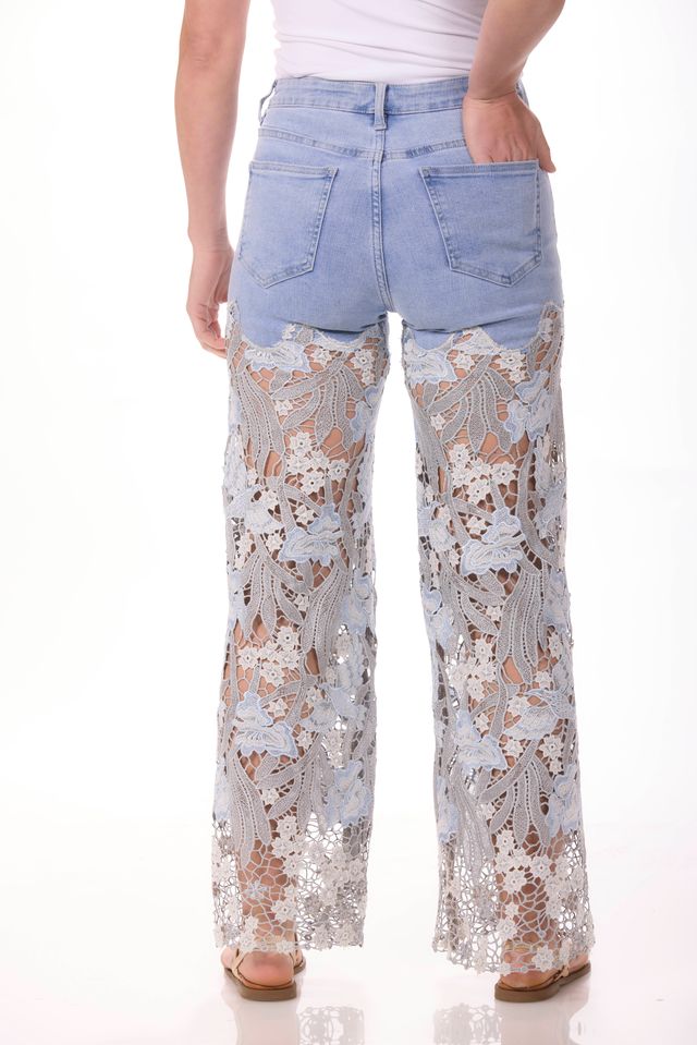 Blue Lace Ankle Jean