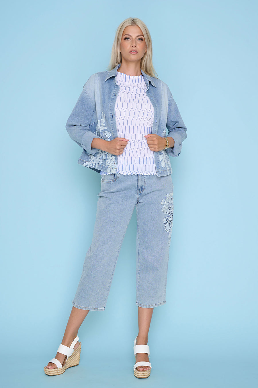 5 Pocket Leaf Applique 23" Jeans