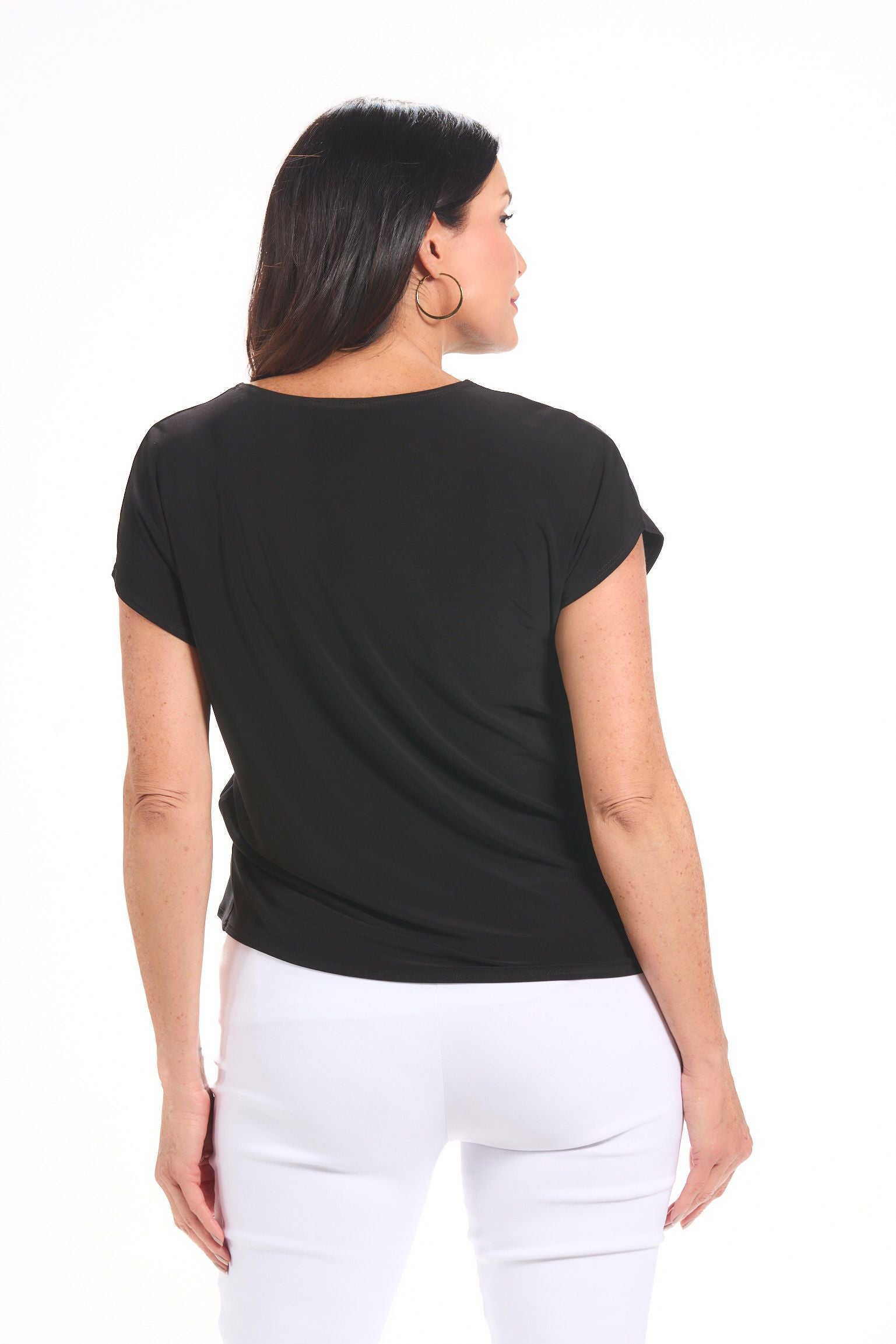 Back image of Picadilly short sleeve knot top.