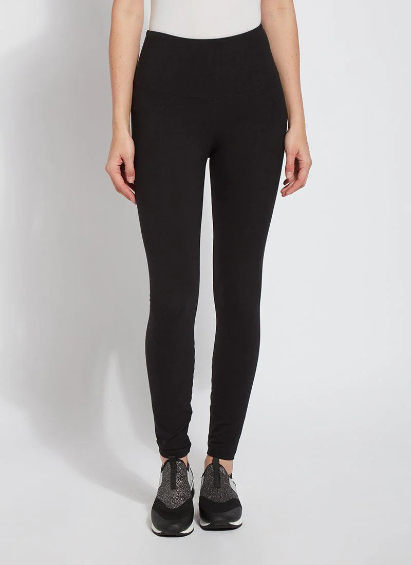Front image of pull on black leggings.
