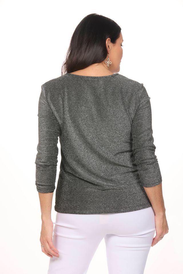 V-Neck Shine Sweater