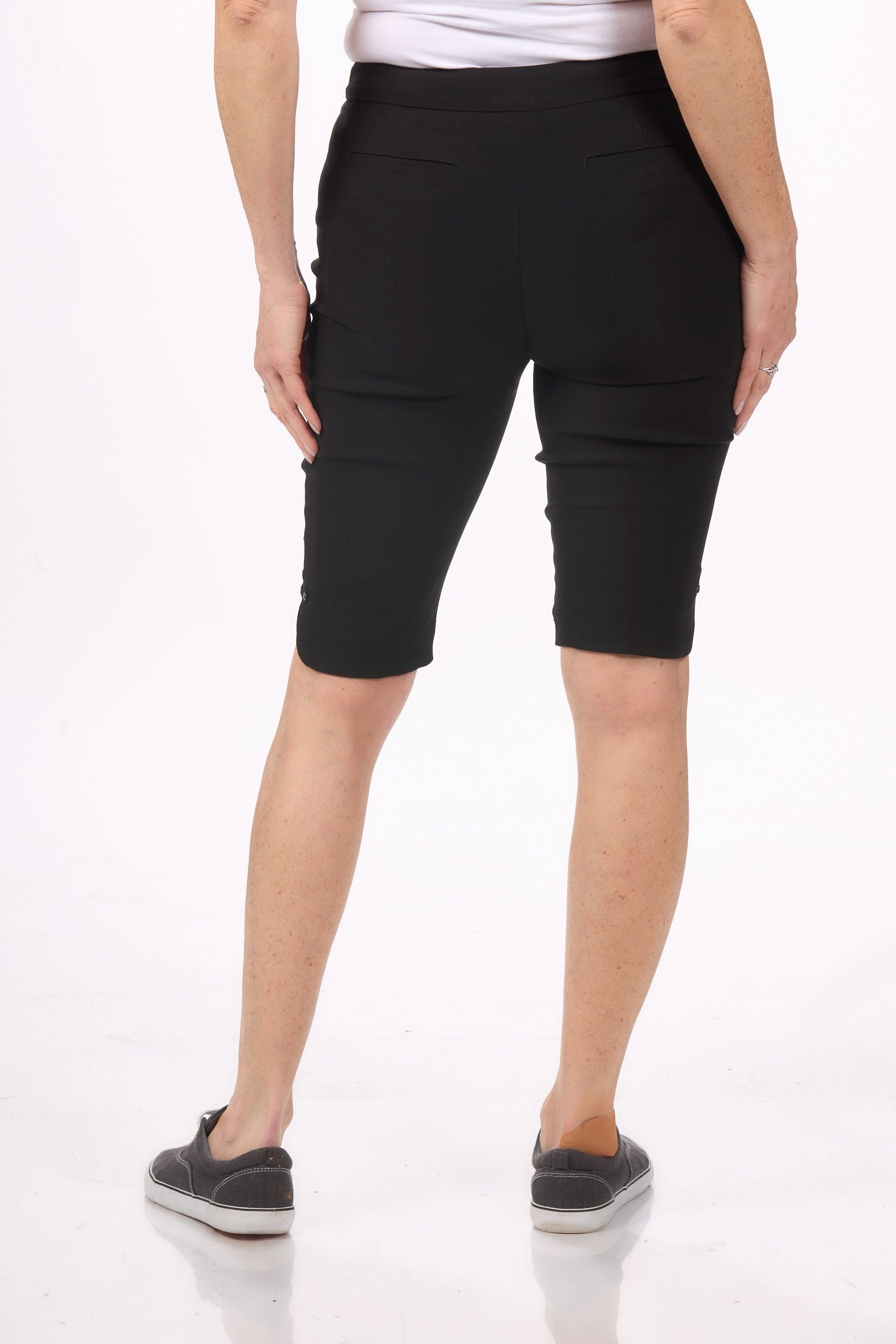 Back image of Tribal basic you shorts pull on in black.