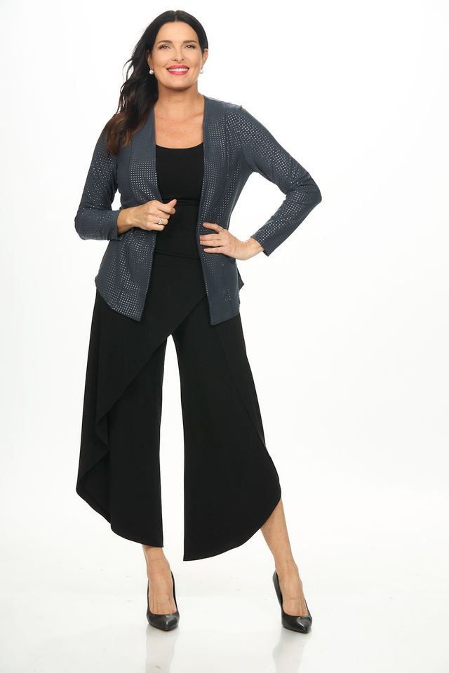 Front image of smoked pearl cardigan