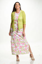 Front image of Anaclare emilee maxi dress in turtle print. 