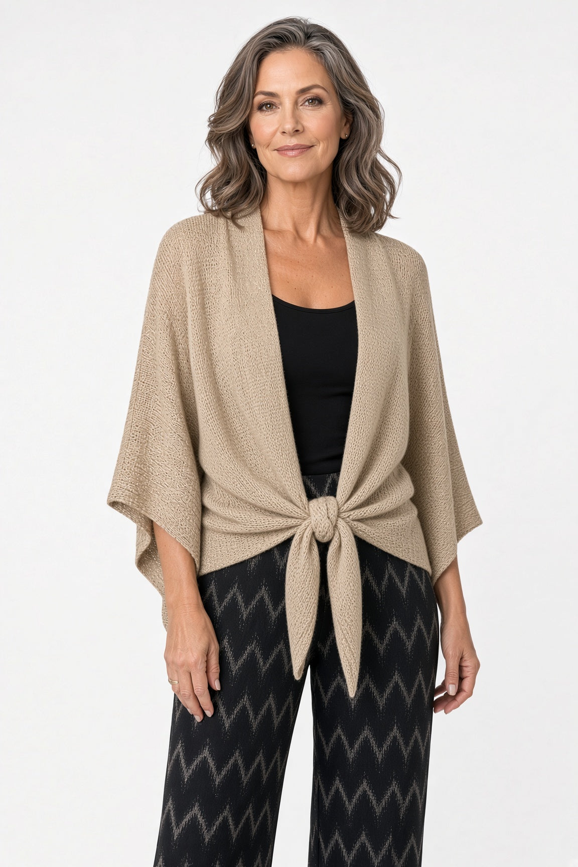 Lurex Cardigan with Tie
