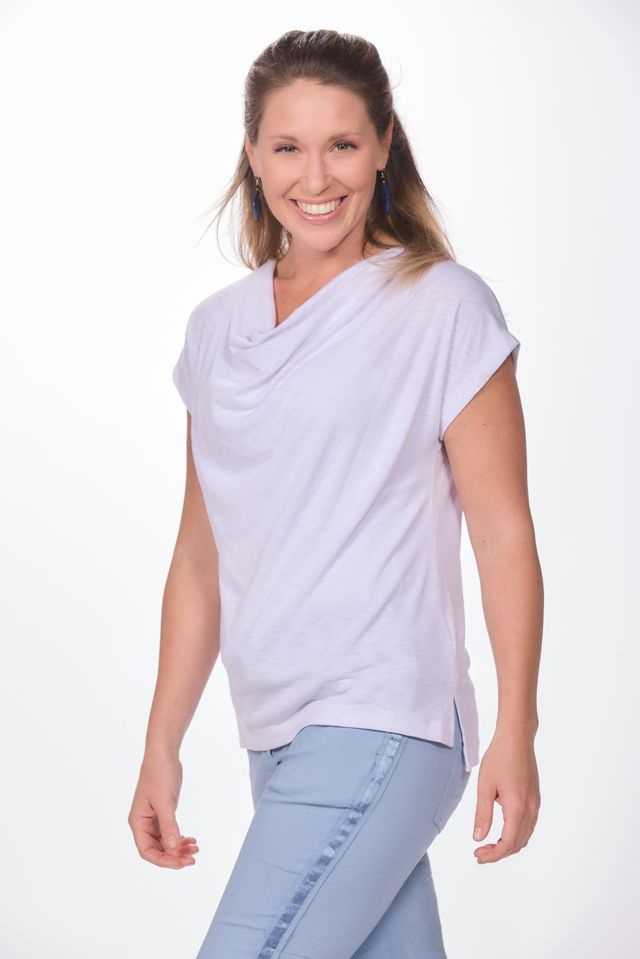 Cap Sleeve Cowl Neck Top