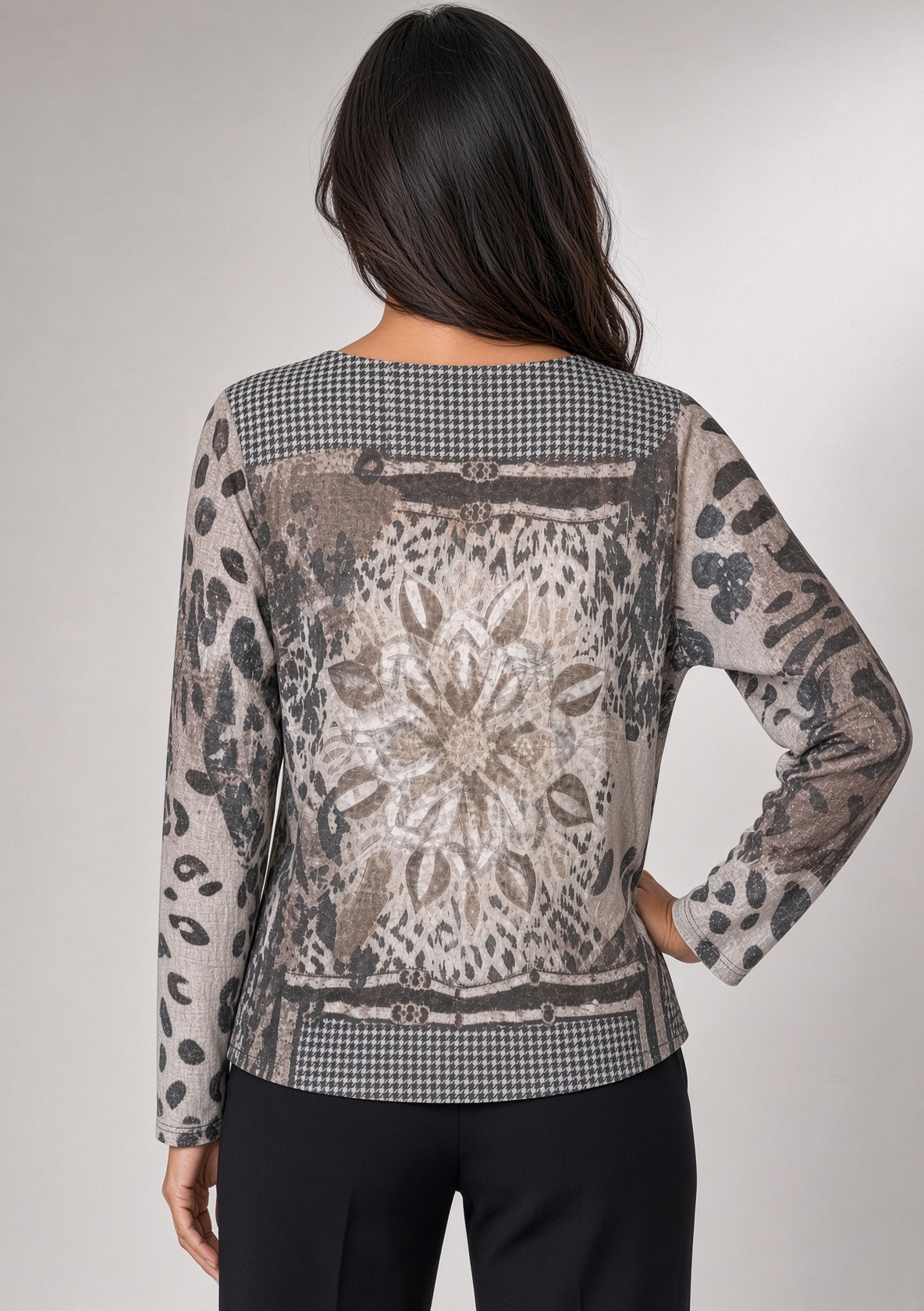 Printed Batwing Sweater