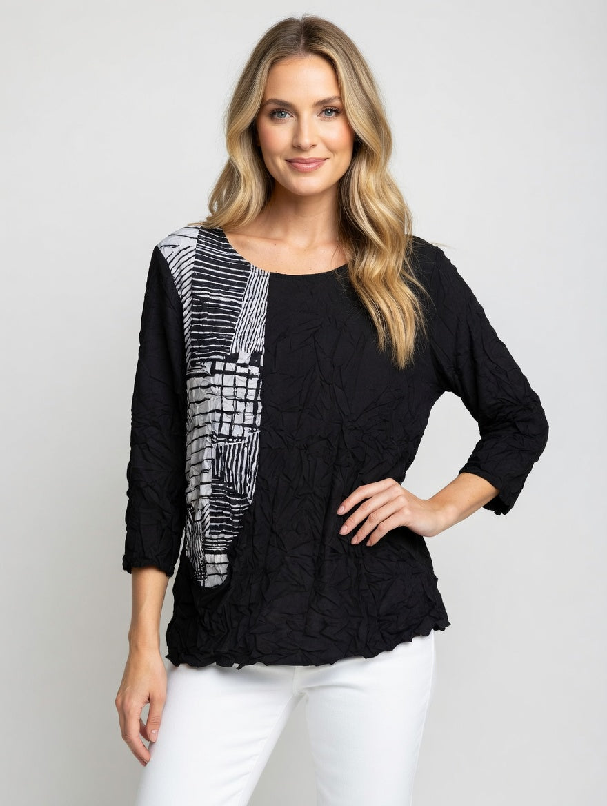 3/4 Print Block Crush Top