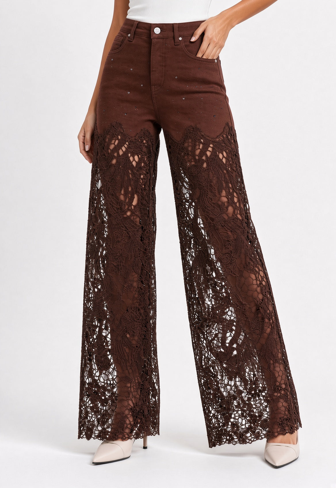 Chocolate Lace Ankle Jean