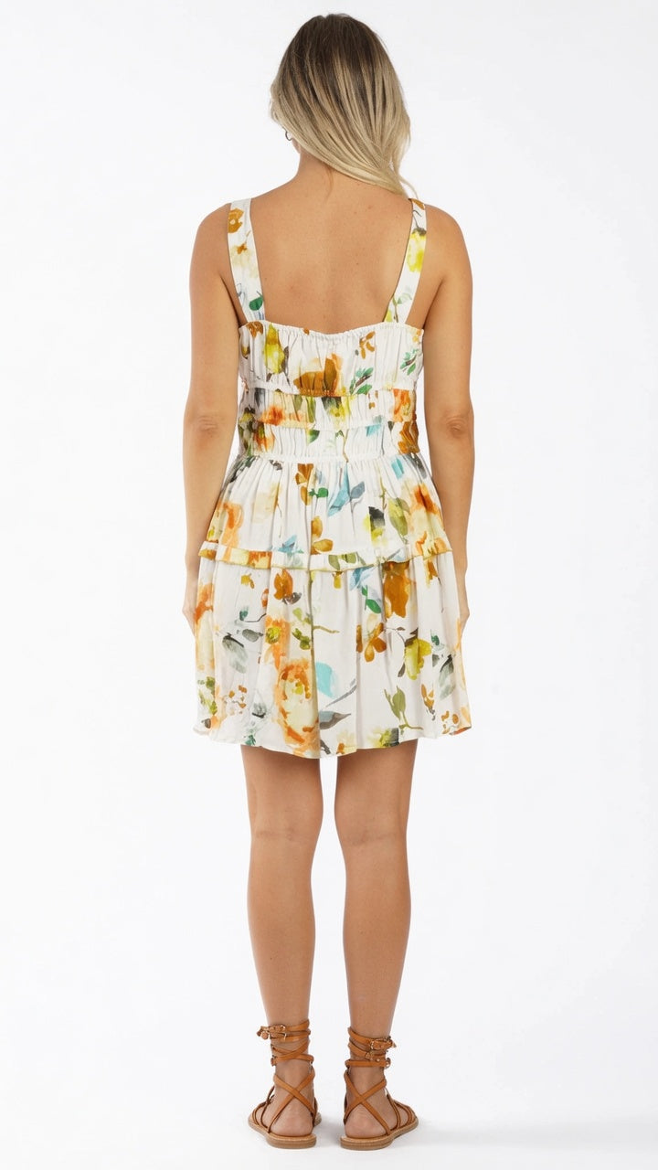 Sleeveless Cotton Print Floral Dress