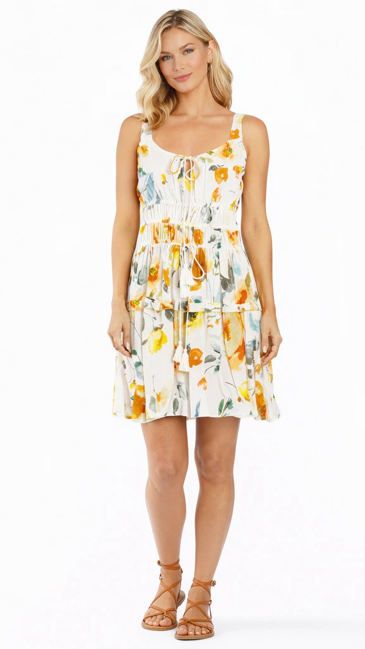 Sleeveless Cotton Print Floral Dress