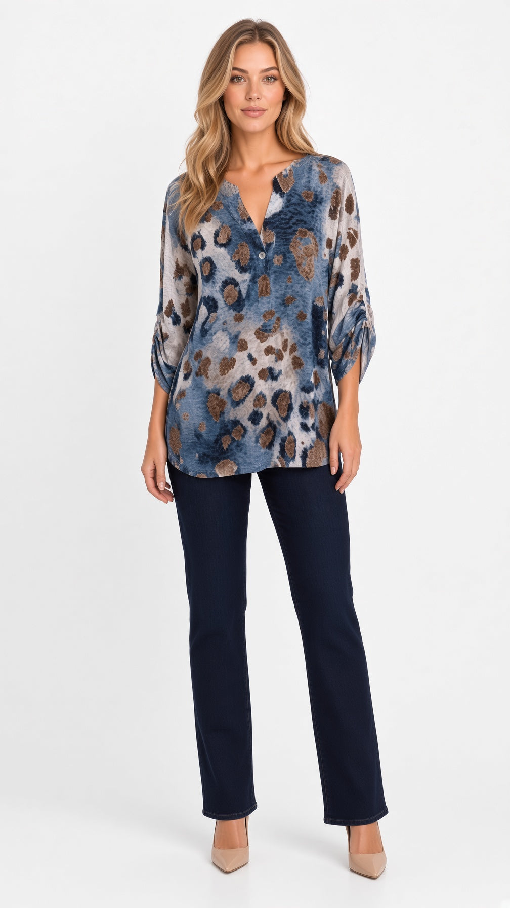 3/4 Sleeve Print Top