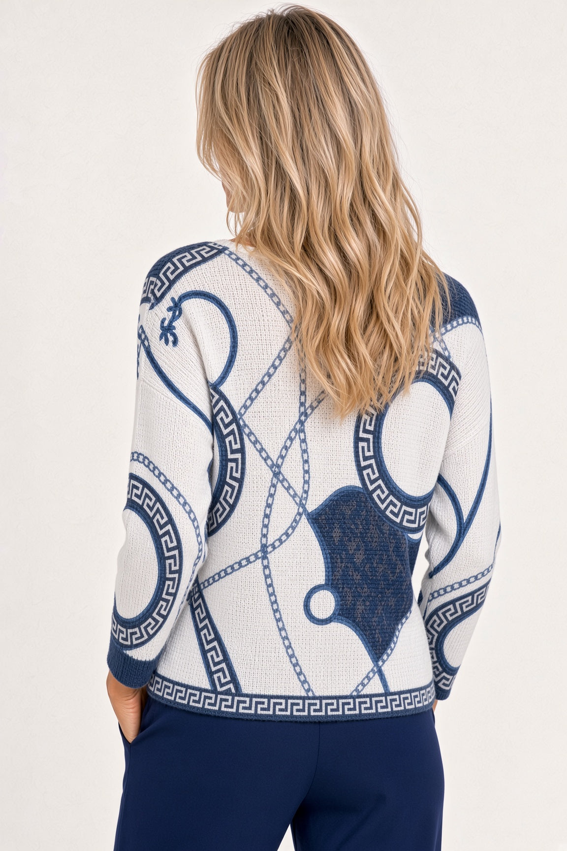 Printed Batwing Sweater