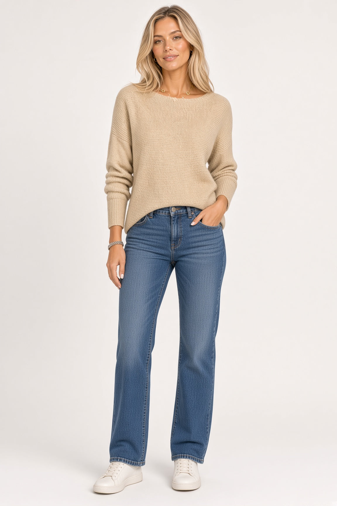 3/4 Sleeve Bow Back Sweater