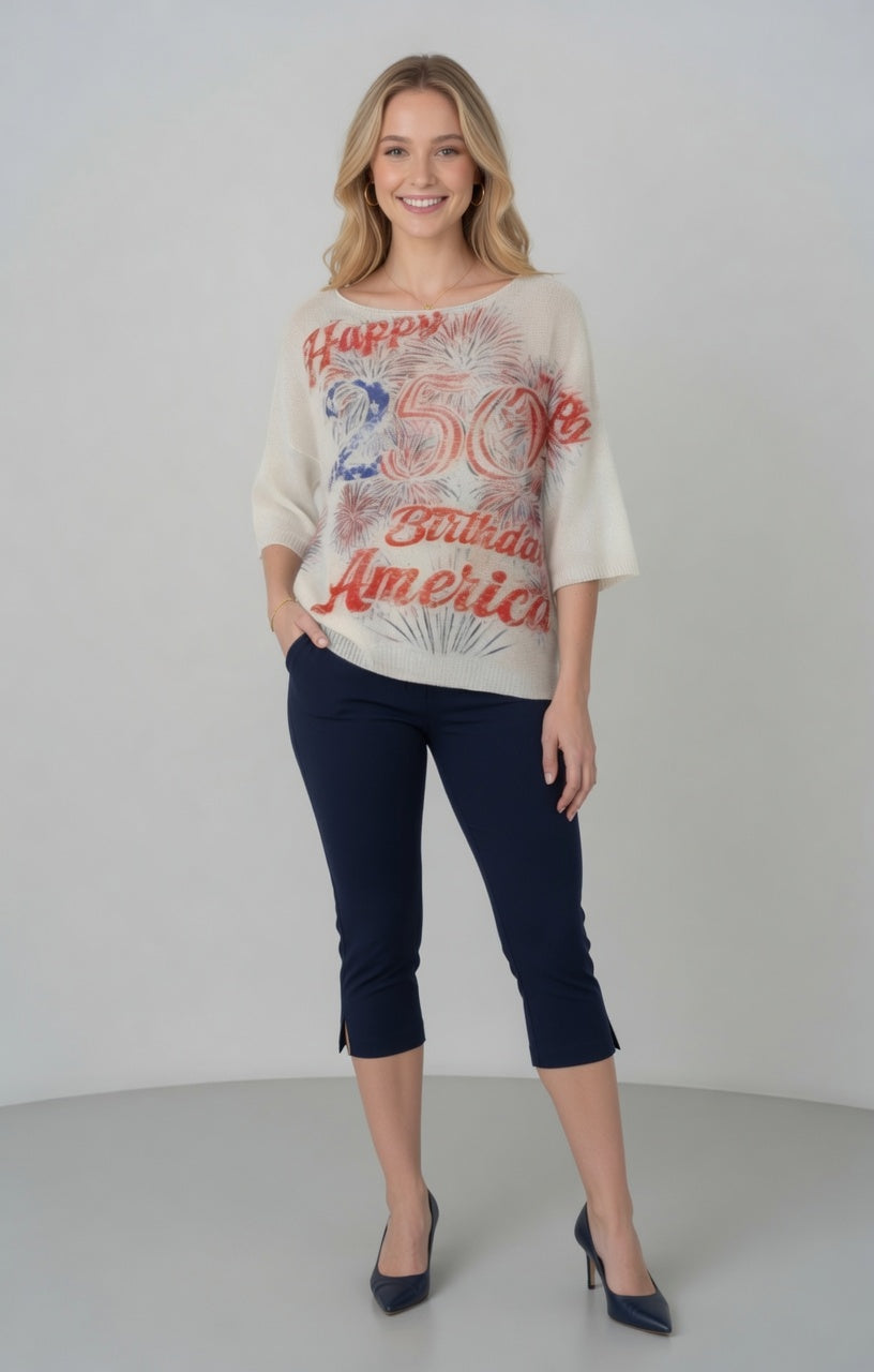 Dolman Sleeve Happy 250 Birthday Sweater