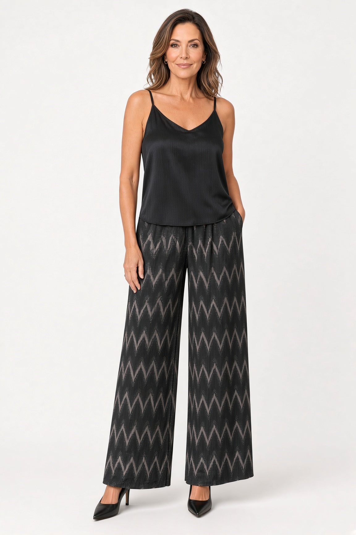 Zig Zag Foile Pull on Pant