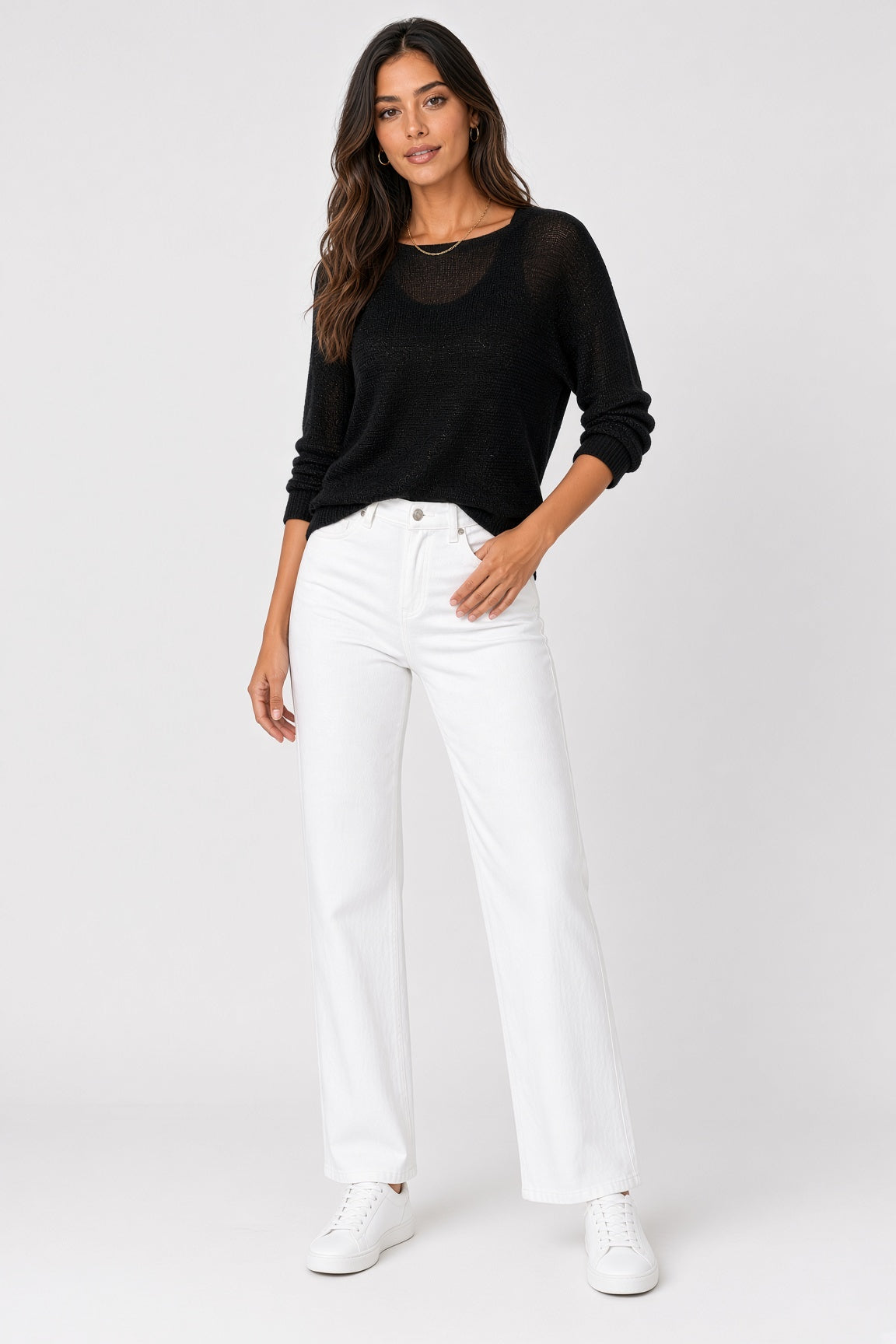3/4 Sleeve Bow Back Sweater