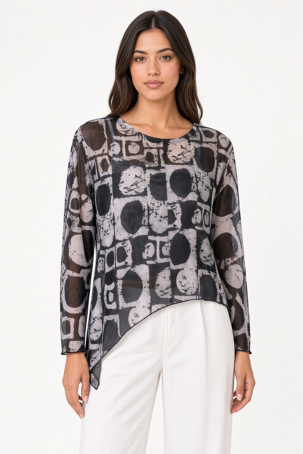 3/4 Sleeve Mesh Topper