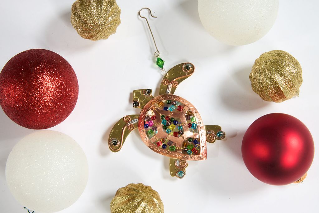 Front image of Turtle ornament.