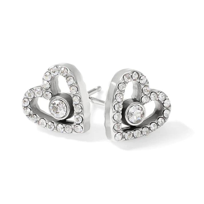 Front image of Brighton illumina lost post earrings. Silver earrings.