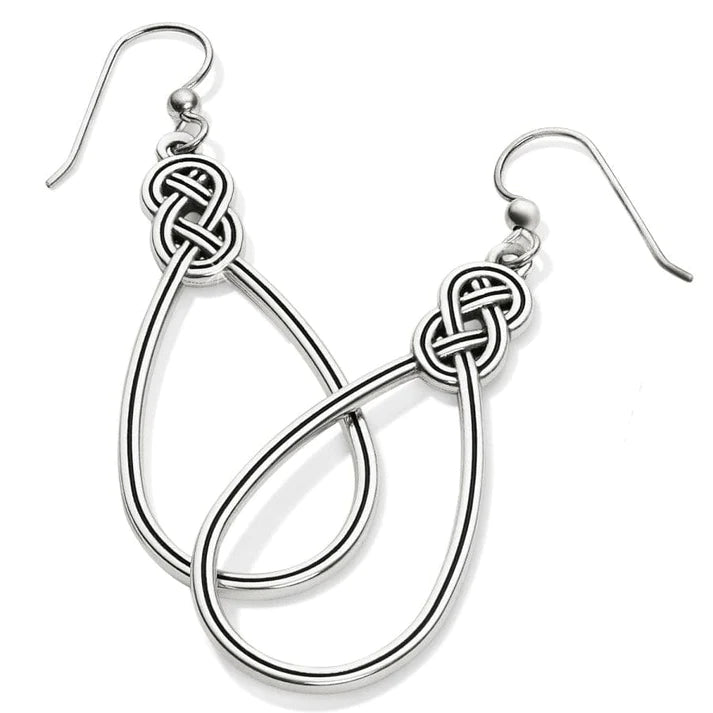 Front image of Brighton Interlok French Wire Earrings. Brighton silver earrings.