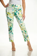 Front image of Krazy Larry pull on pants in leaves print.