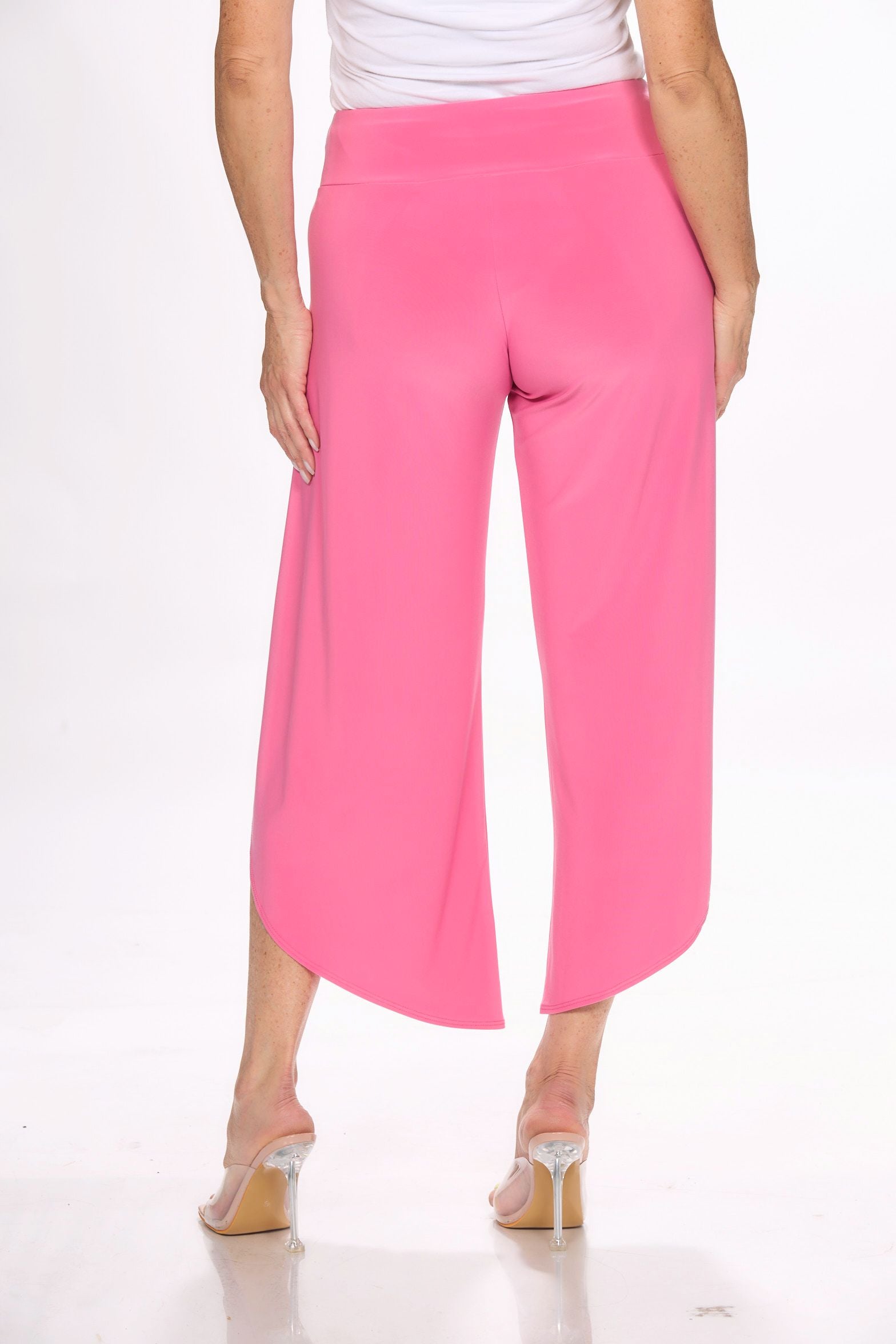 Back image of Picadilly light rose wrap pants.