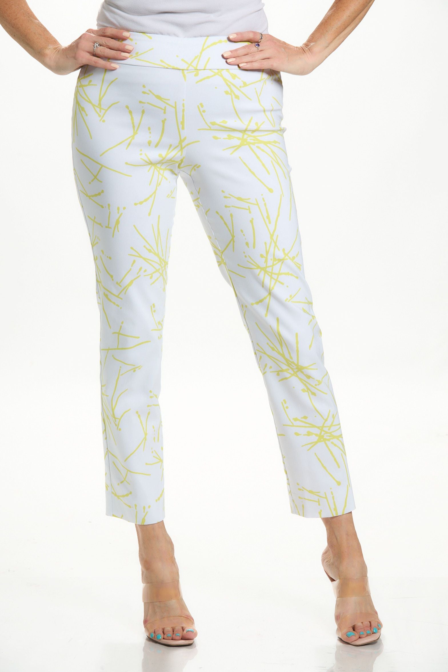 Front image of Krazy Larry lime firecracker pants.