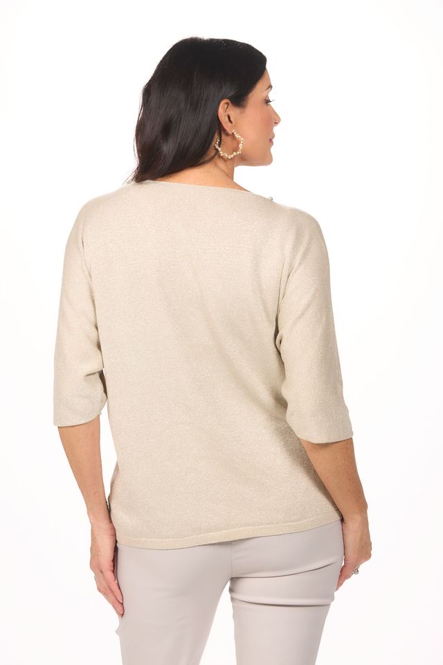Sweater with Pearl Neckline