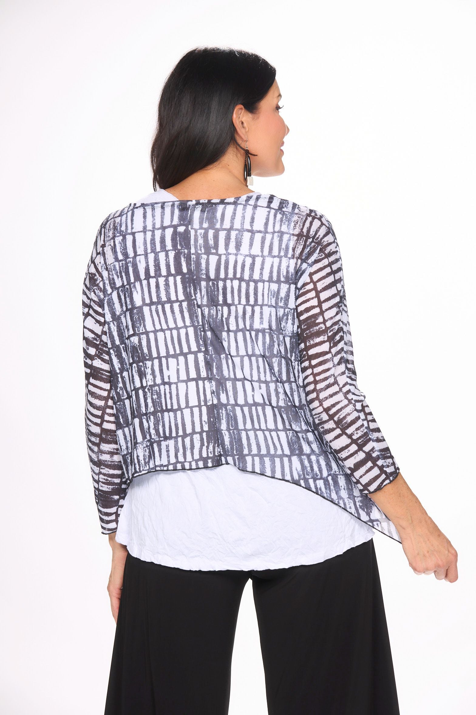 3/4 Sleeve Mesh Topper