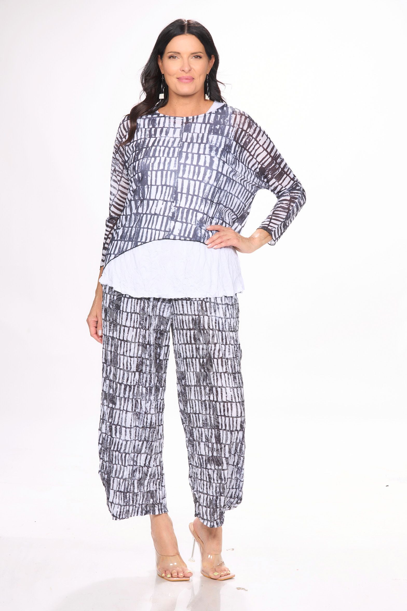 3/4 Sleeve Mesh Topper