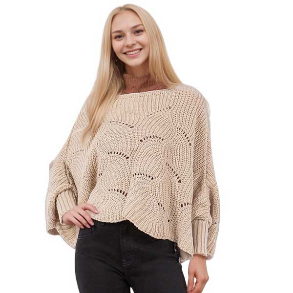 Sweater Poncho with Sleeves - Petite