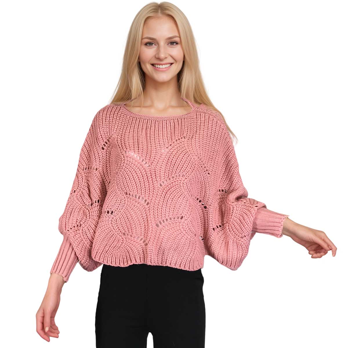 Sweater Poncho with Sleeves - Petite