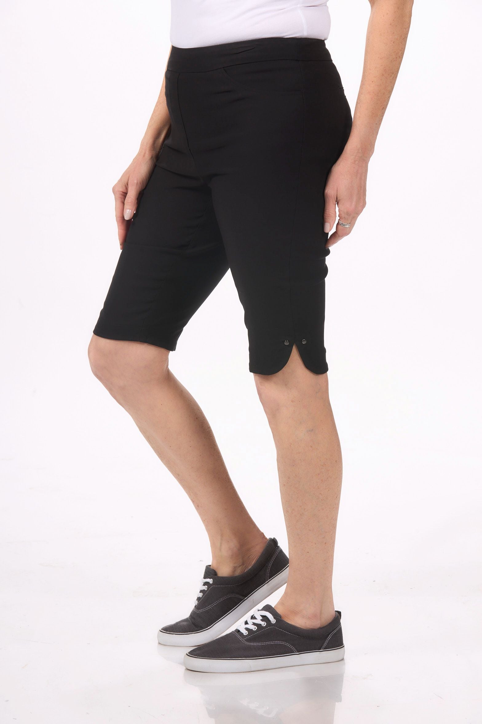 Side image of Tribal basic you shorts pull on in black.